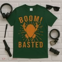 Funny Vintage Thanksgiving Turkey Boom Basted T-Shirt thumb 5
