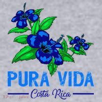 Family Vacation Tropical Flower Costa Rica Beach Pura Vida Women's Racerback Cropped Tank thumb 2