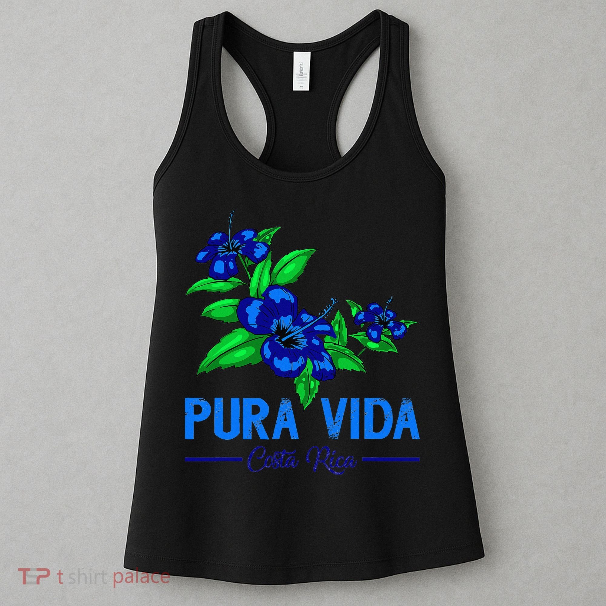 Family Vacation Tropical Flower Costa Rica Beach Pura Vida Women's Tank Top