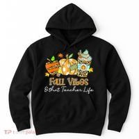 Fall Vibes & That Teacher Life Apple Pencil Pumpkin Fall Hoodie thumb 0