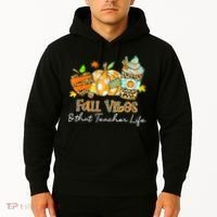 Fall Vibes & That Teacher Life Apple Pencil Pumpkin Fall Hoodie thumb 2