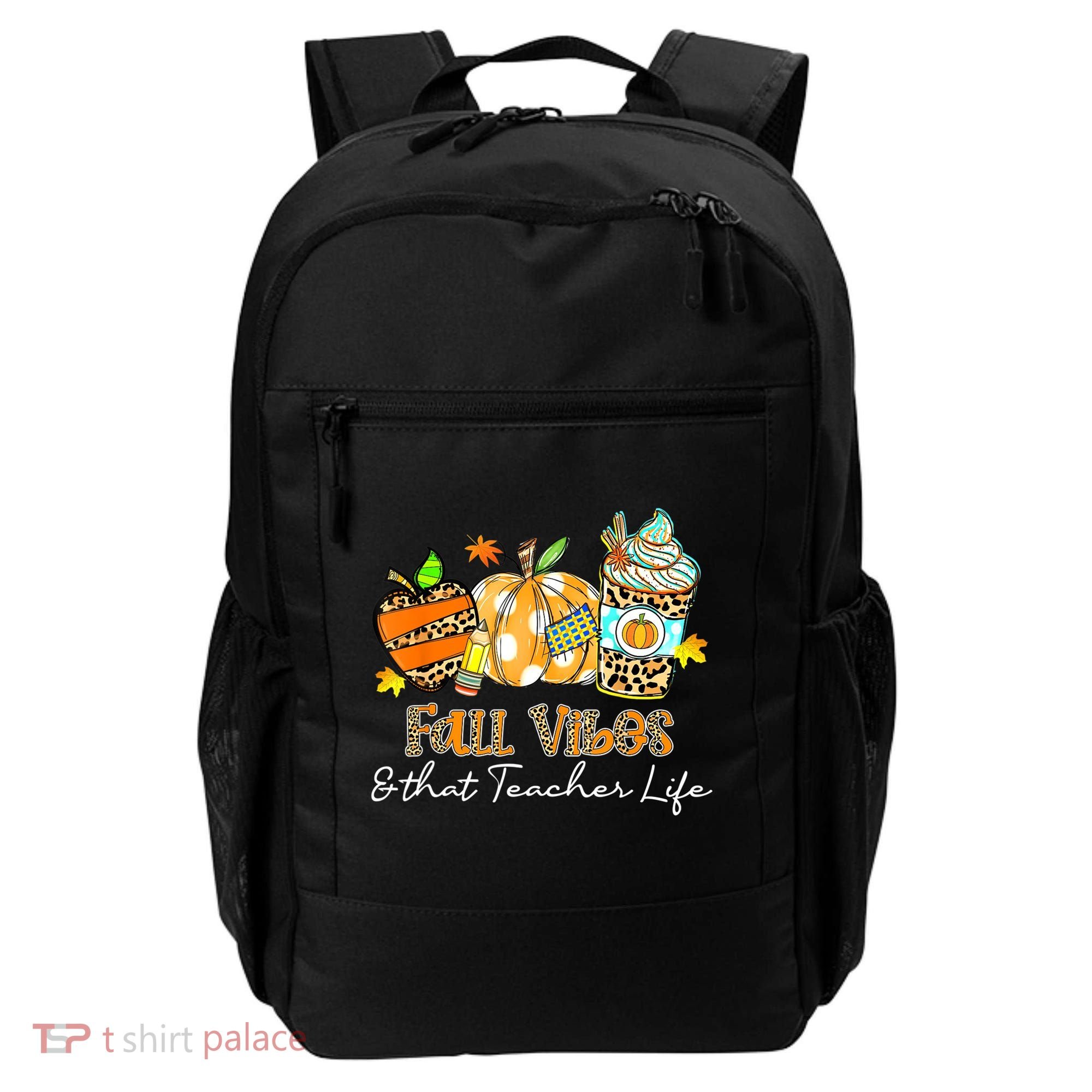 Fall Vibes & That Teacher Life Apple Pencil Pumpkin Fall Backpack