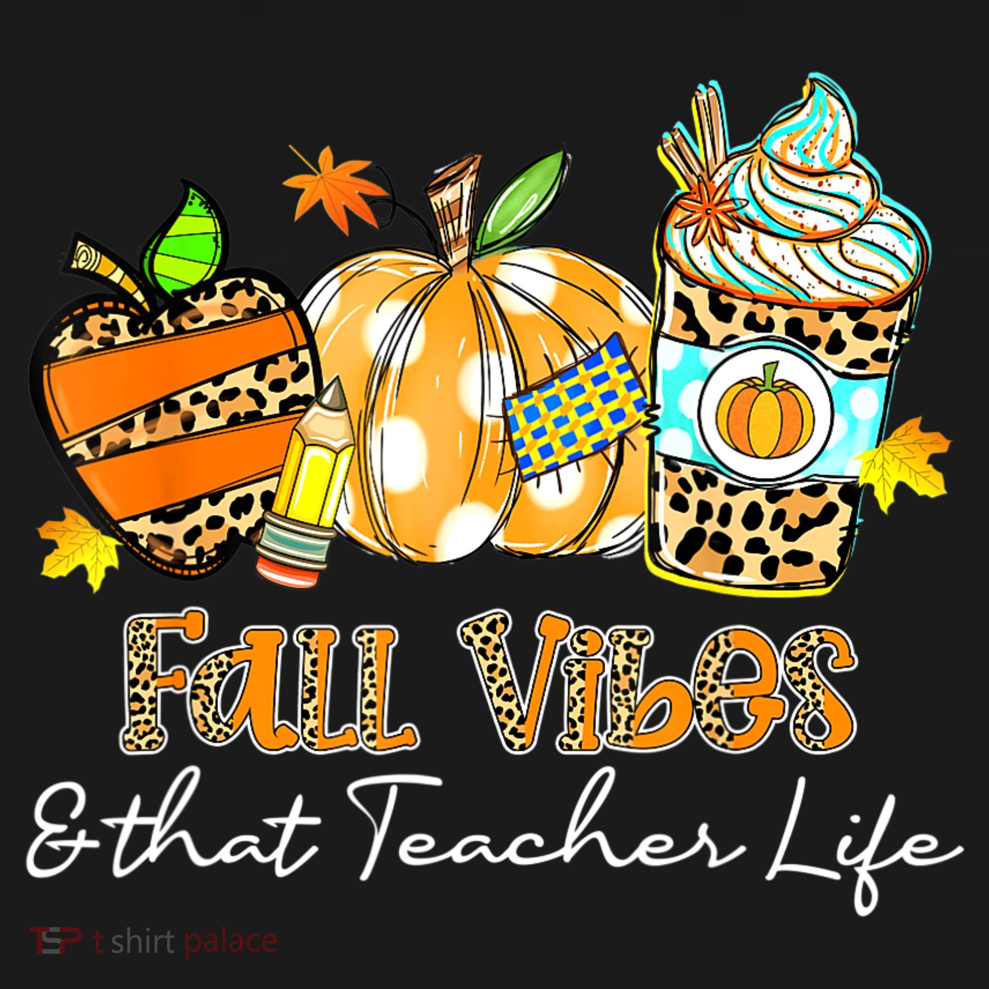Fall Vibes & That Teacher Life Apple Pencil Pumpkin Fall Button