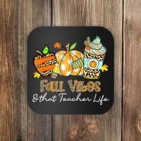 Fall Vibes & That Teacher Life Apple Pencil Pumpkin Fall Coaster thumb 0