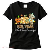 Fall Vibes & That Teacher Life Apple Pencil Pumpkin Fall Women's T-Shirt thumb 0