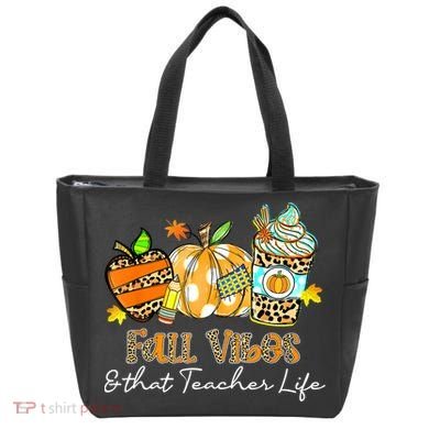 Fall Vibes & That Teacher Life Apple Pencil Pumpkin Fall Tote Bag