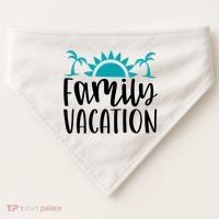 Family Vacation Tropical Beach Travel USA-Made Doggie Bandana thumb 0