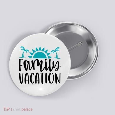 Family Vacation Tropical Beach Travel Button