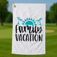 Family Vacation Tropical Beach Travel Golf Towel thumb 1