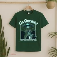 Funny Vintage Ufo Alien Go Outside Worse Case You DonT Come Back T-Shirt thumb 2