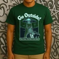 Funny Vintage Ufo Alien Go Outside Worse Case You DonT Come Back T-Shirt thumb 3