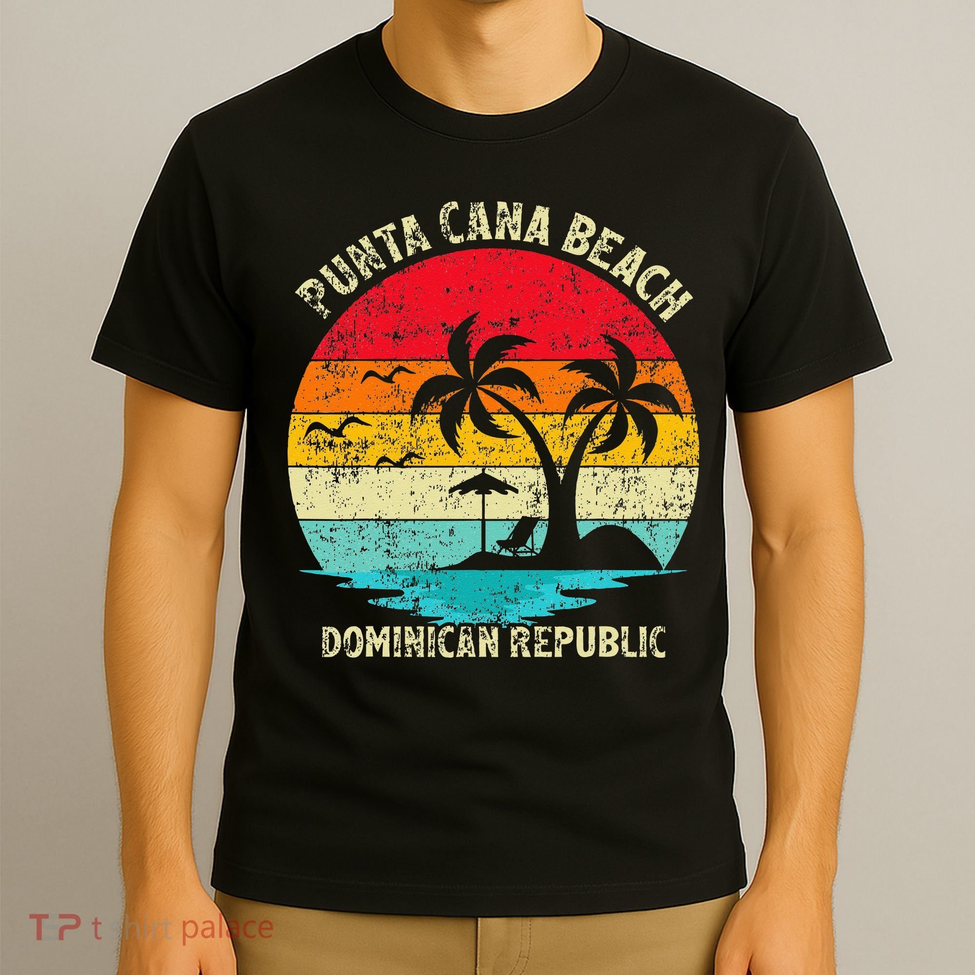 Family Vacation Vintage Dominican Republic Punta Cana Beach T-Shirt