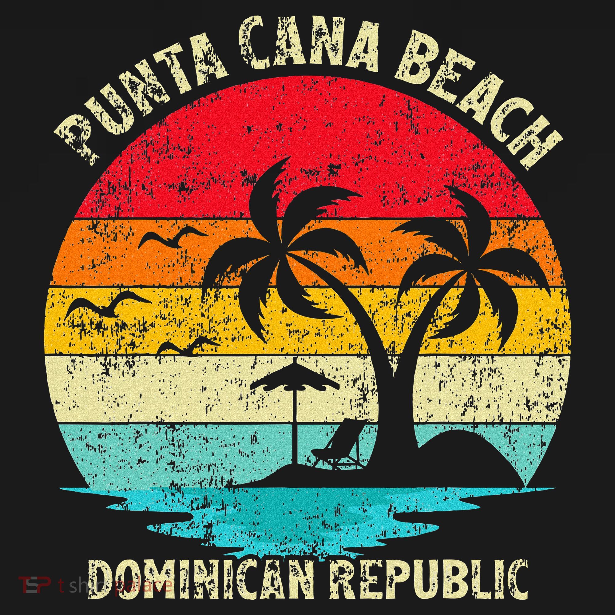 Family Vacation Vintage Dominican Republic Punta Cana Beach T-Shirt
