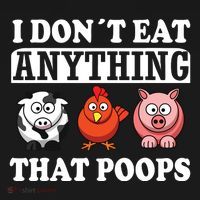 Funny Vegan Vegetarian I Dont Eat Anything That Poops Women's Hoodie thumb 2