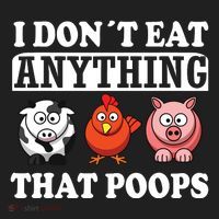 Funny Vegan Vegetarian I Dont Eat Anything That Poops Golf Towel thumb 3
