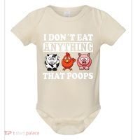 Funny Vegan Vegetarian I Dont Eat Anything That Poops Baby Bodysuit thumb 0