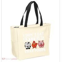 Funny Vegan Vegetarian I Dont Eat Anything That Poops Tote Bag thumb 2