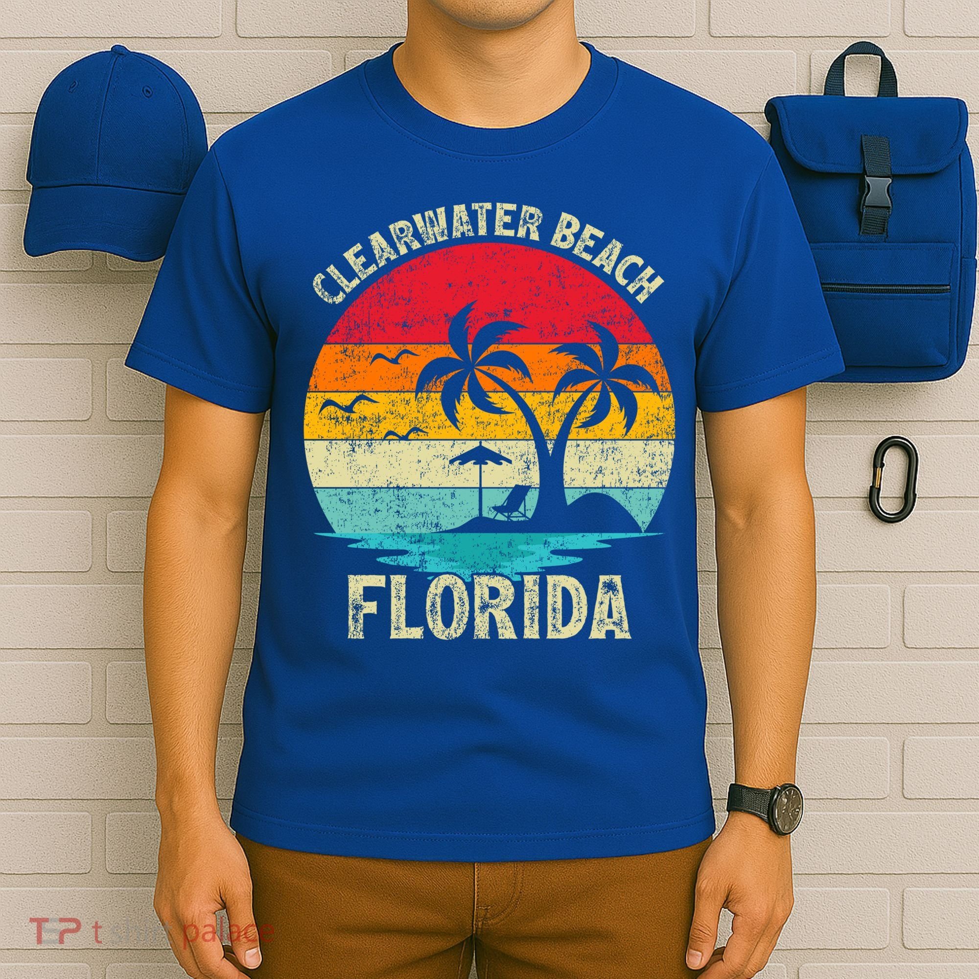 Family Vacation Vintage Retro Florida Clearwater Beach Cute Gift T-Shirt