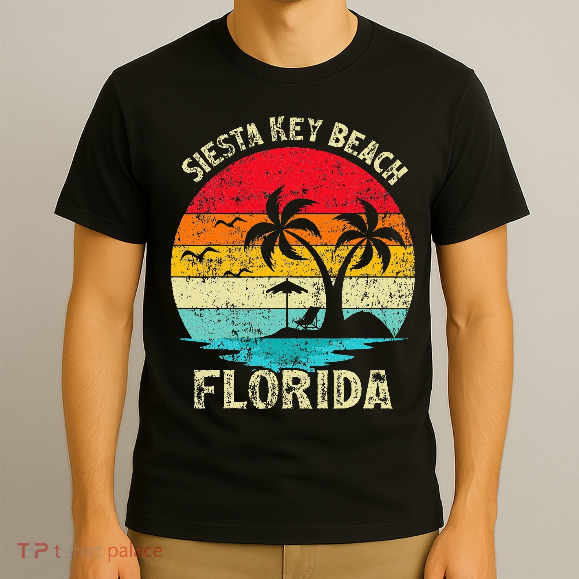 Family Vacation Vintage Retro Florida Siesta Key Beach T-Shirt