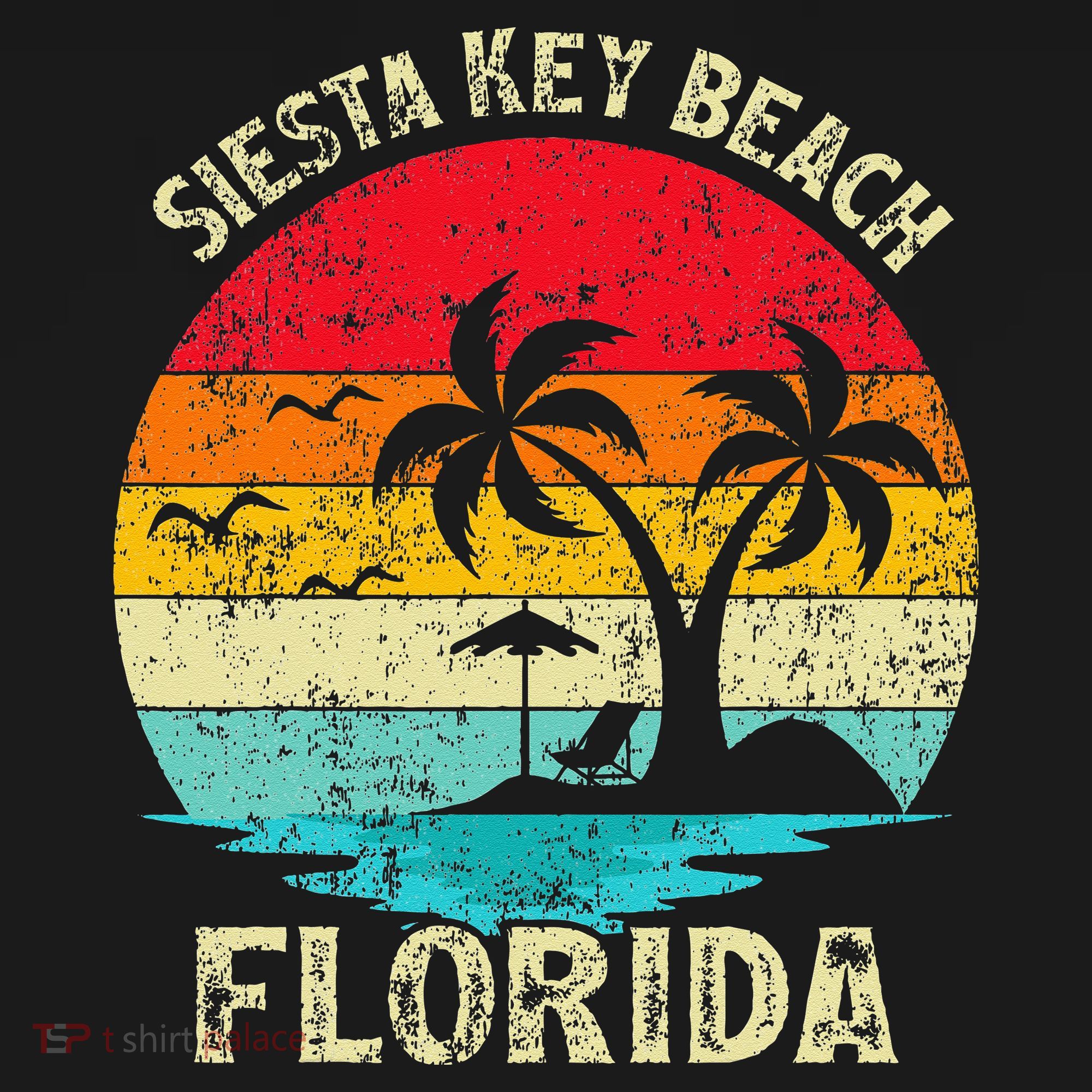 Family Vacation Vintage Retro Florida Siesta Key Beach T-Shirt