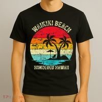 Family Vacation Vintage Retro Honolulu Hawaii Waikiki Beach T-Shirt thumb 3