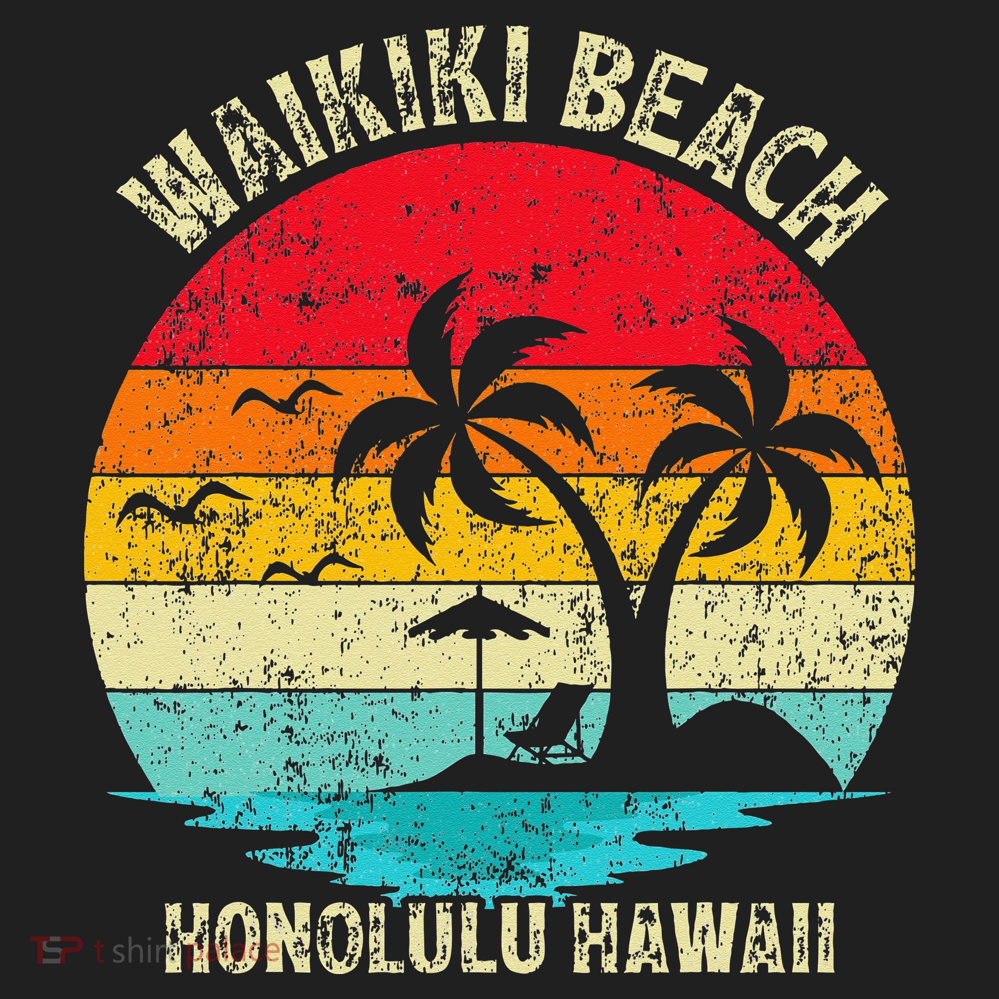 Family Vacation Vintage Retro Honolulu Hawaii Waikiki Beach Hat