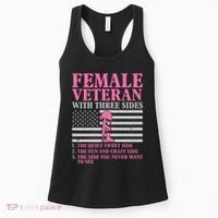 Female Veteran With Three Sides Women Veteran Mother Grandma Women's Tank Top thumb 0