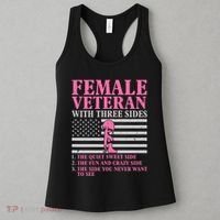 Female Veteran With Three Sides Women Veteran Mother Grandma Women's Tank Top thumb 3