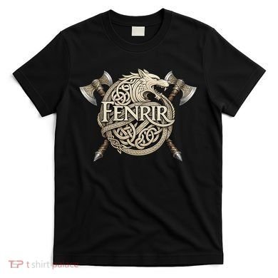 Fenrir Viking Wolf Norse Knotwork Mythology  T-Shirt