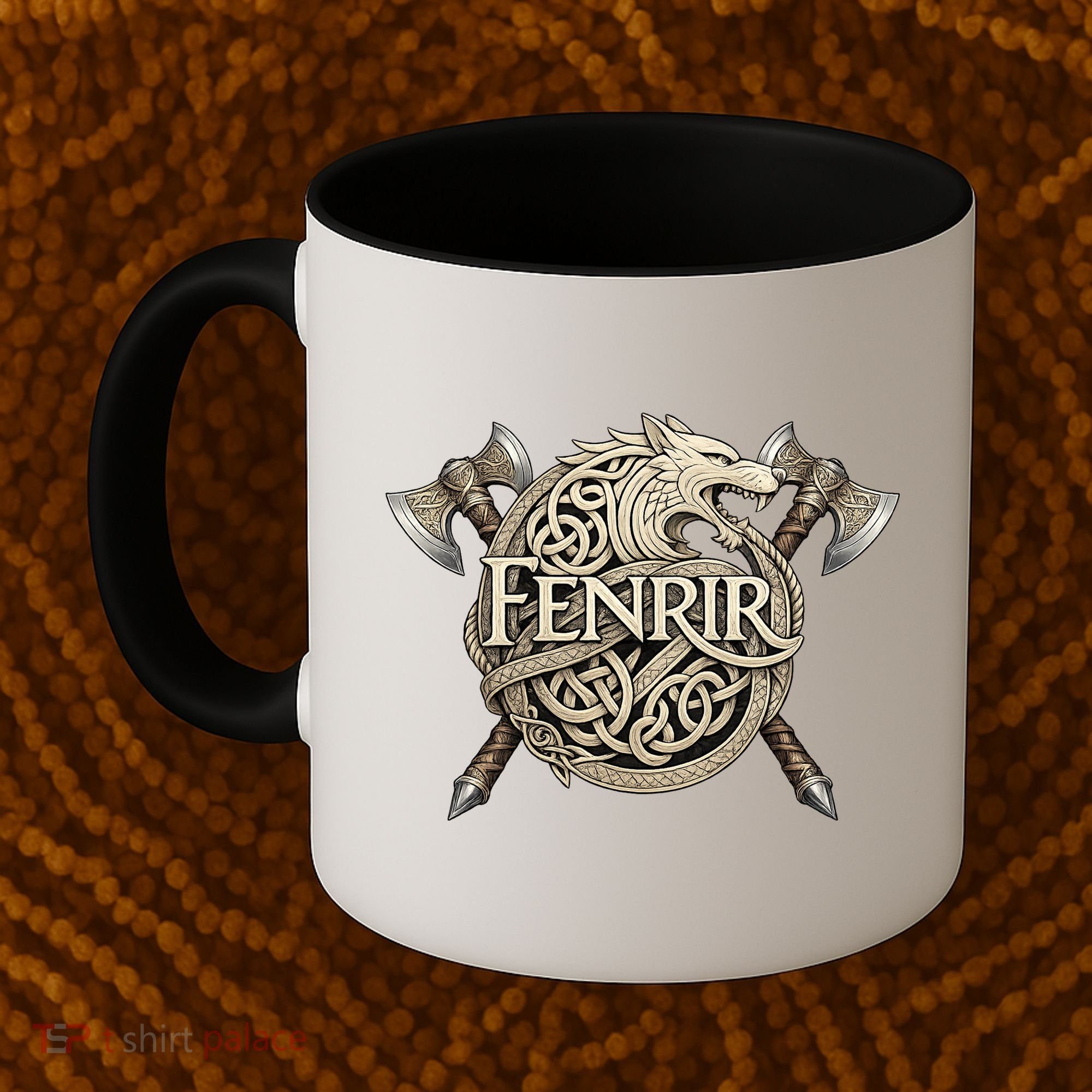 Fenrir Viking Wolf Norse Knotwork Mythology  Coffee Mug