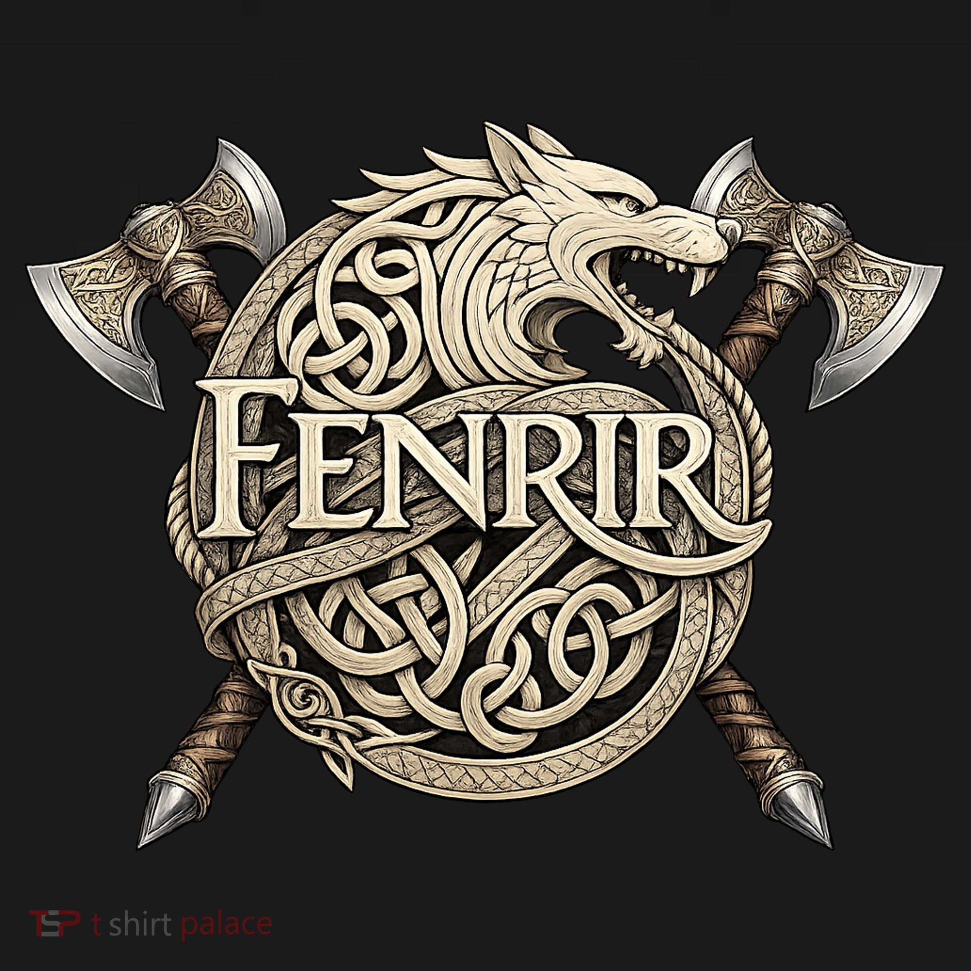 Fenrir Viking Wolf Norse Knotwork Mythology  Toddler Hoodie
