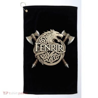 Fenrir Viking Wolf Norse Knotwork Mythology  Golf Towel