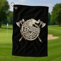 Fenrir Viking Wolf Norse Knotwork Mythology  Golf Towel thumb 1