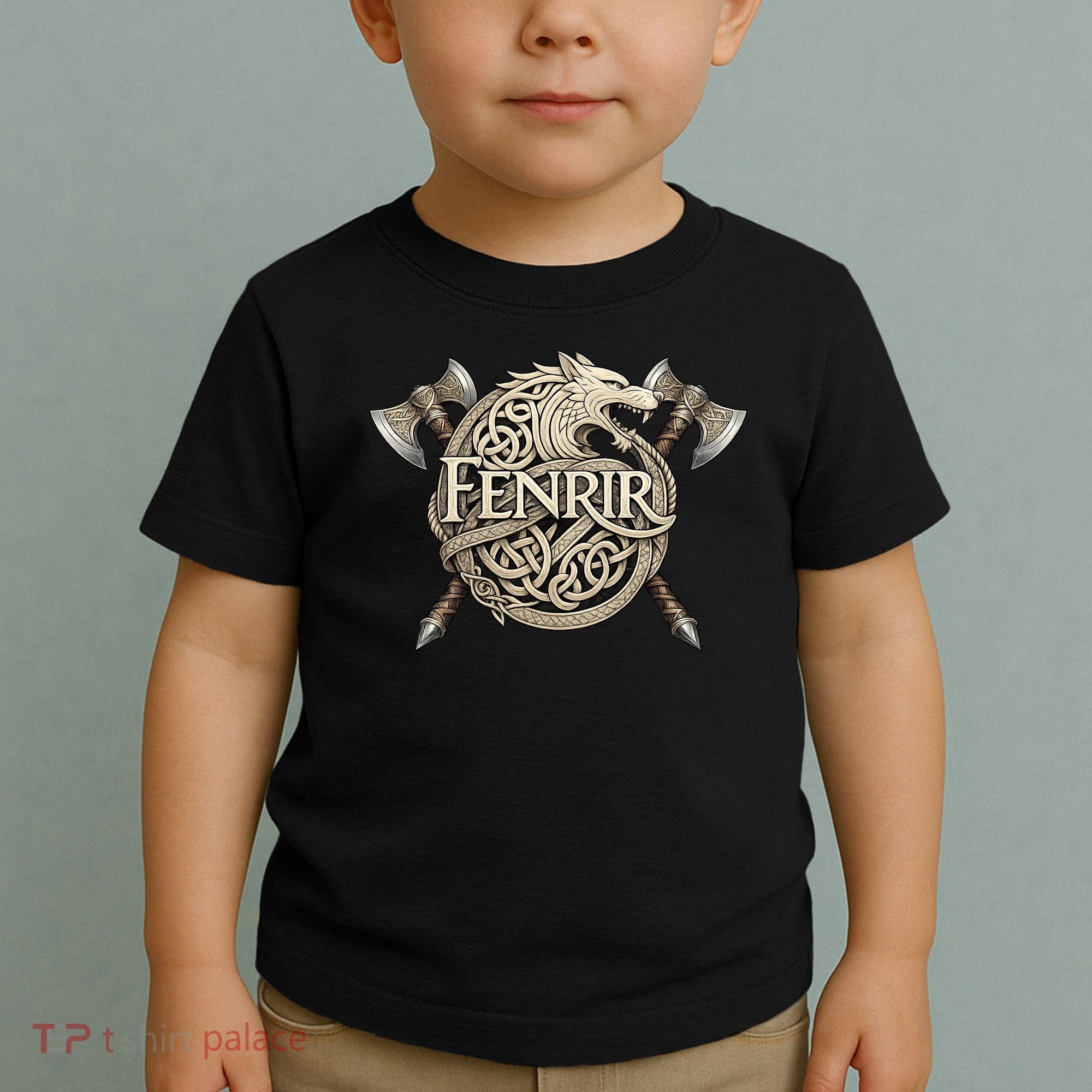 Fenrir Viking Wolf Norse Knotwork Mythology  Toddler T-Shirt