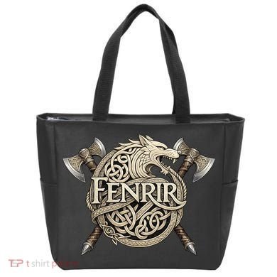 Fenrir Viking Wolf Norse Knotwork Mythology  Tote Bag