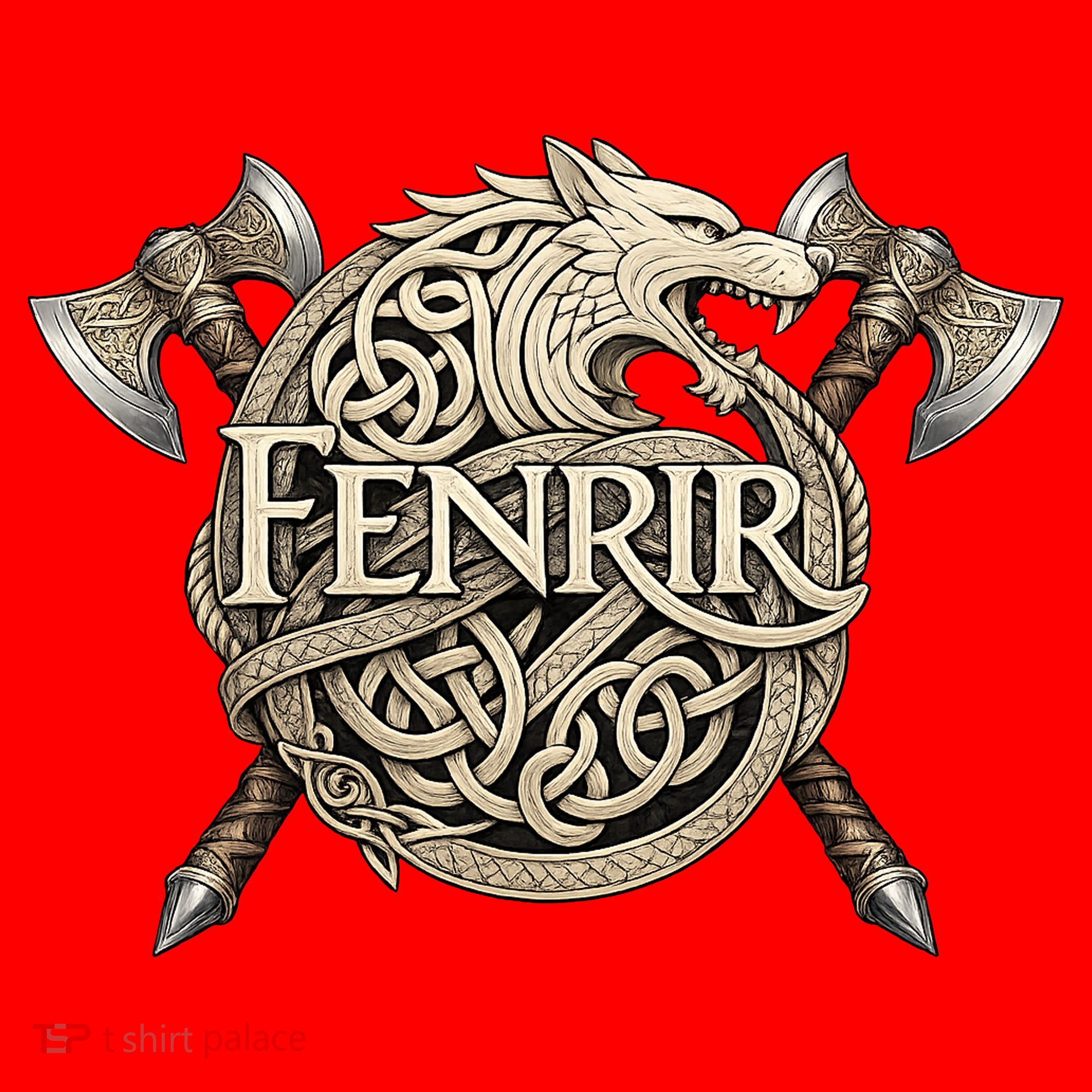 Fenrir Viking Wolf Norse Knotwork Mythology  Santa Hat