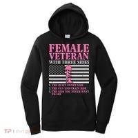 Female Veteran with Three Sides  Veteran Mother Grandma Women's Hoodie thumb 0