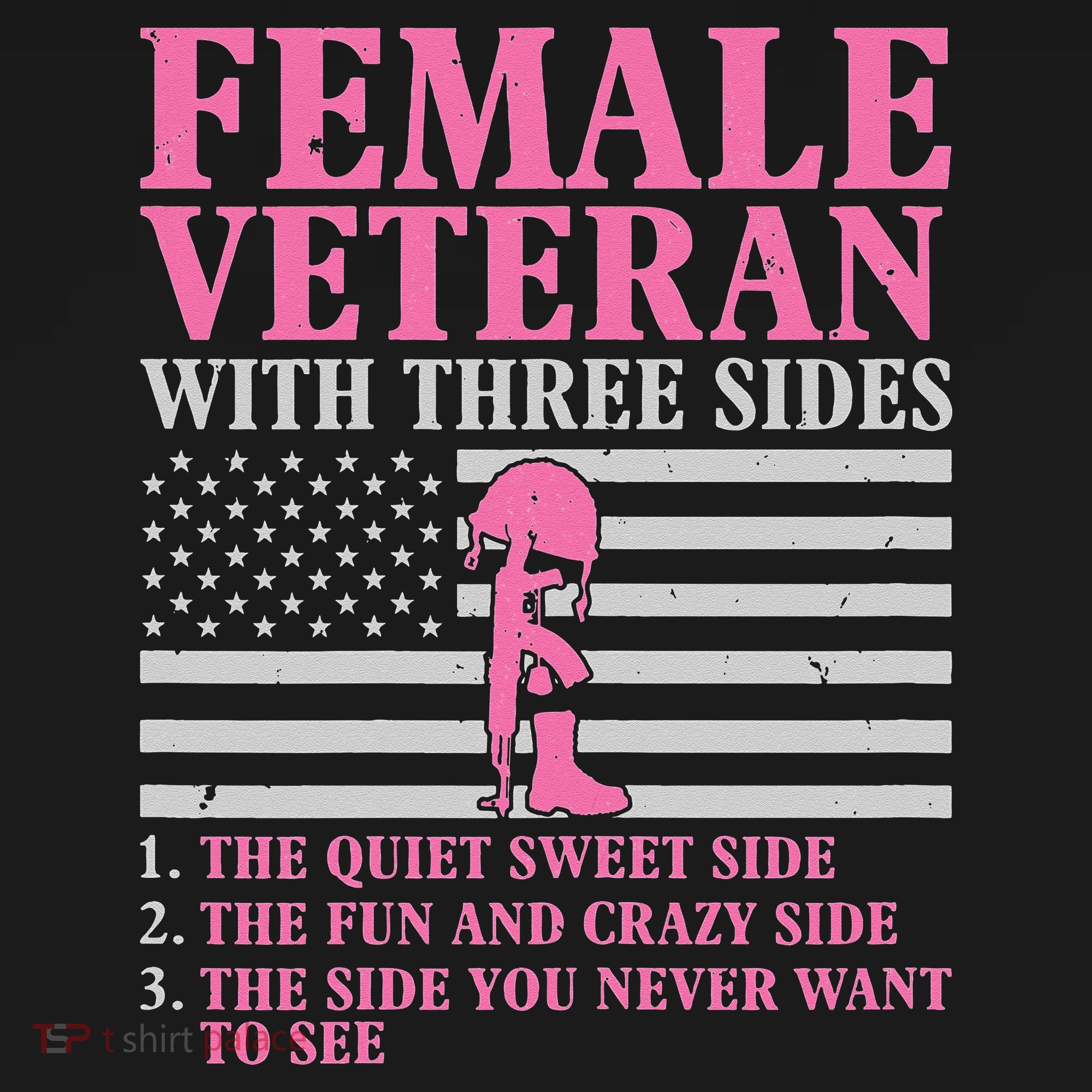 Female Veteran with Three Sides  Veteran Mother Grandma Mousepad