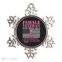 Female Veteran with Three Sides  Veteran Mother Grandma Ornament thumb 0