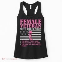 Female Veteran with Three Sides  Veteran Mother Grandma Women's Tank Top thumb 0