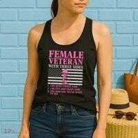 Female Veteran with Three Sides  Veteran Mother Grandma Women's Tank Top thumb 2