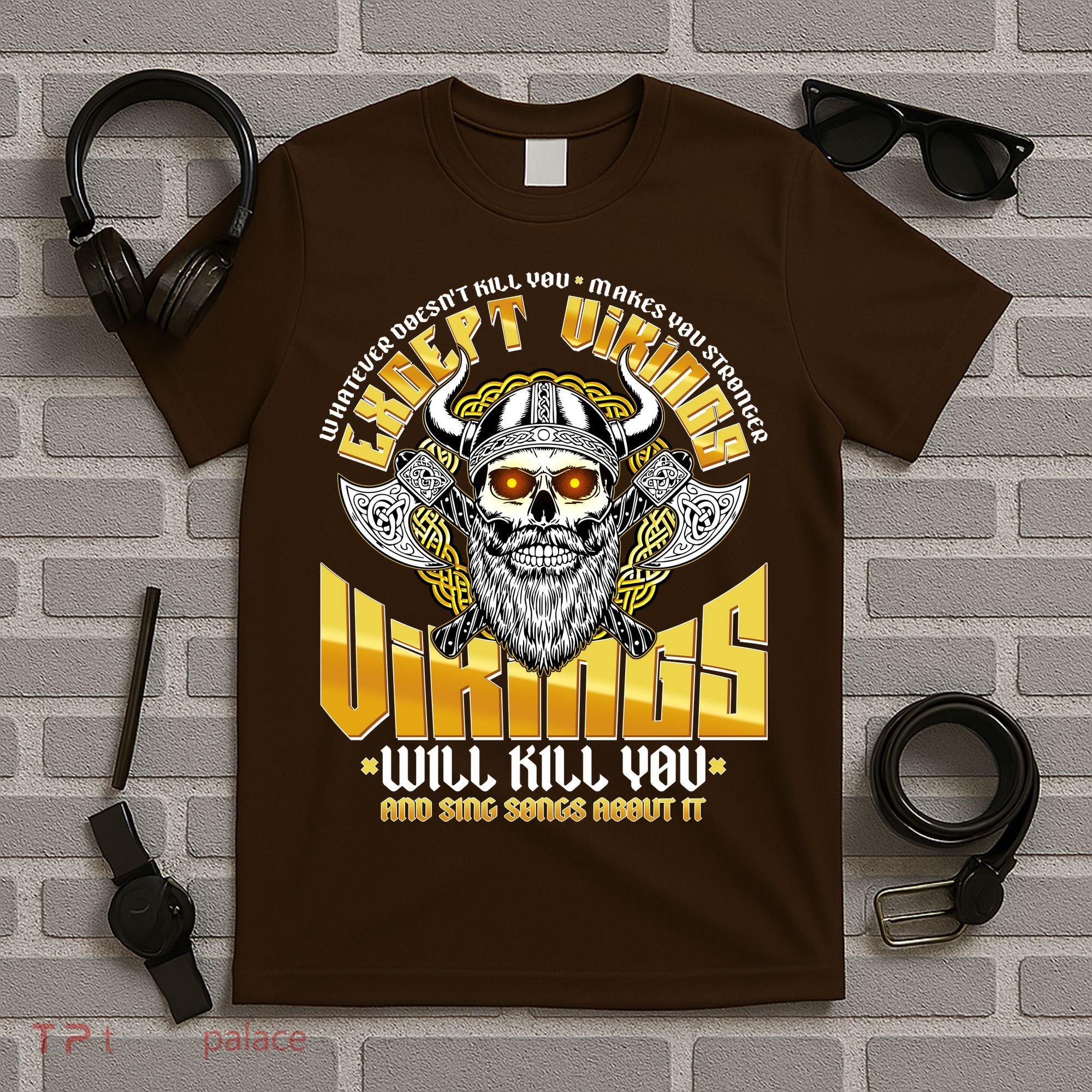 Funny Vikings Will Kill You And Sing Songs About It T-Shirt