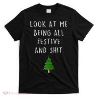 Funny Vintage Xmas Look At Me Being All Festive And Raglan Baseball T-Shirt thumb 0