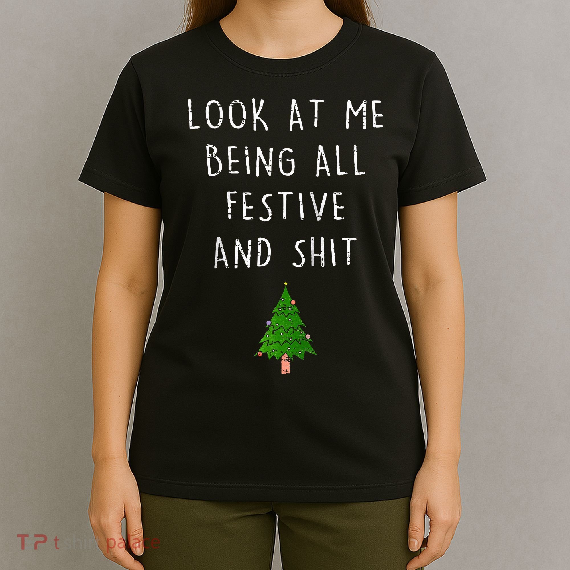 Funny Vintage Xmas Look At Me Being All Festive And Raglan Baseball T-Shirt