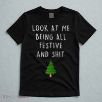 Funny Vintage Xmas Look At Me Being All Festive And Raglan Baseball T-Shirt thumb 5