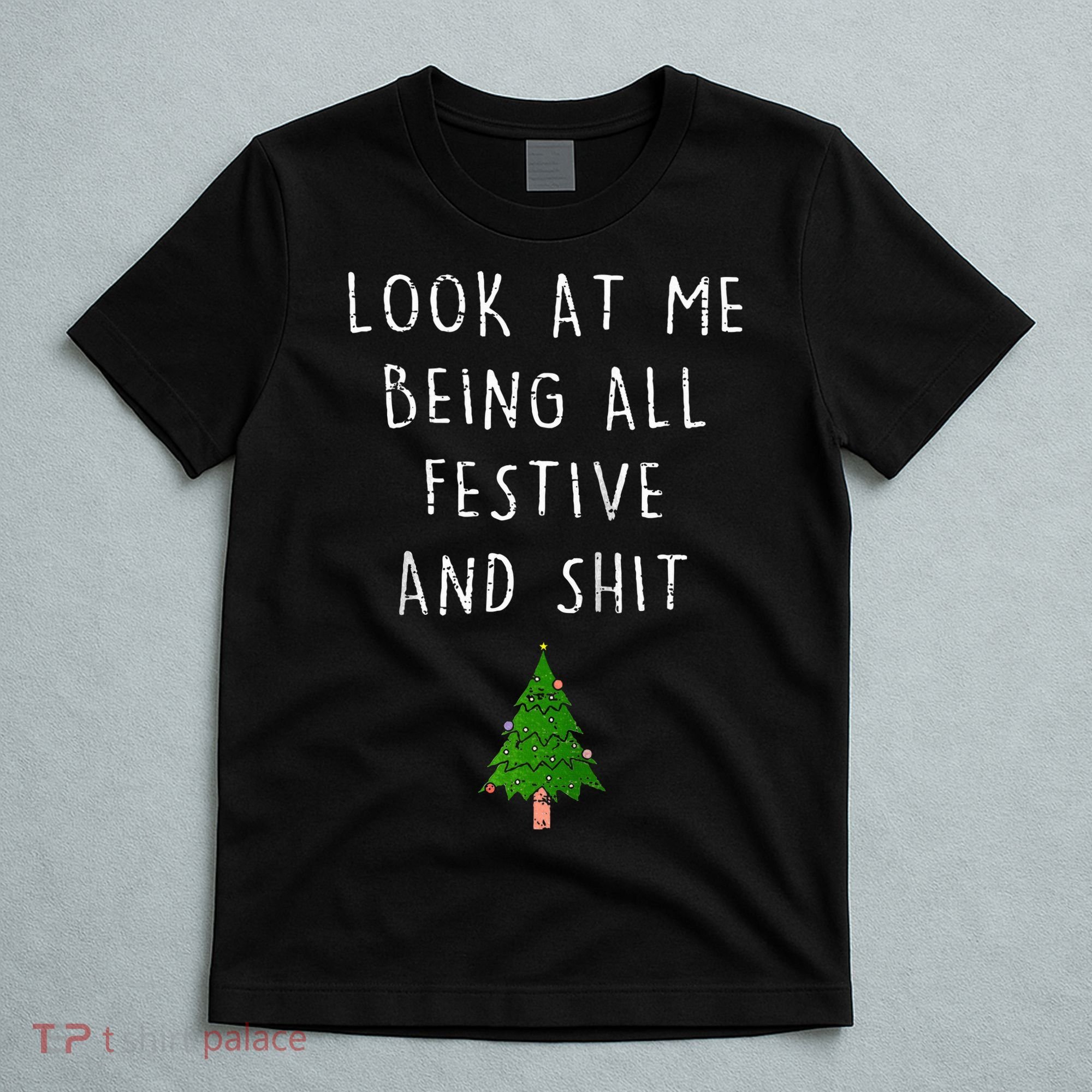 Funny Vintage Xmas Look At Me Being All Festive And Raglan Baseball T-Shirt