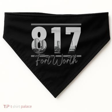 Fort Worth 817 Area Code Skyline Texas Pride Vintage USA-Made Doggie Bandana