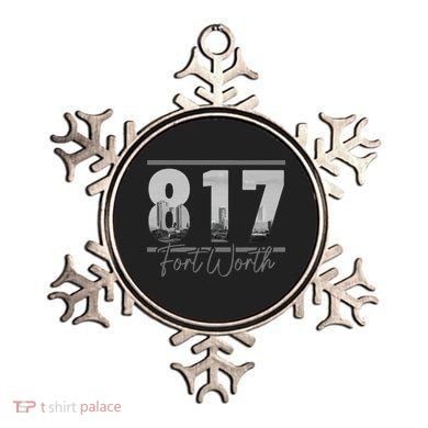 Fort Worth 817 Area Code Skyline Texas Pride Vintage Ornament