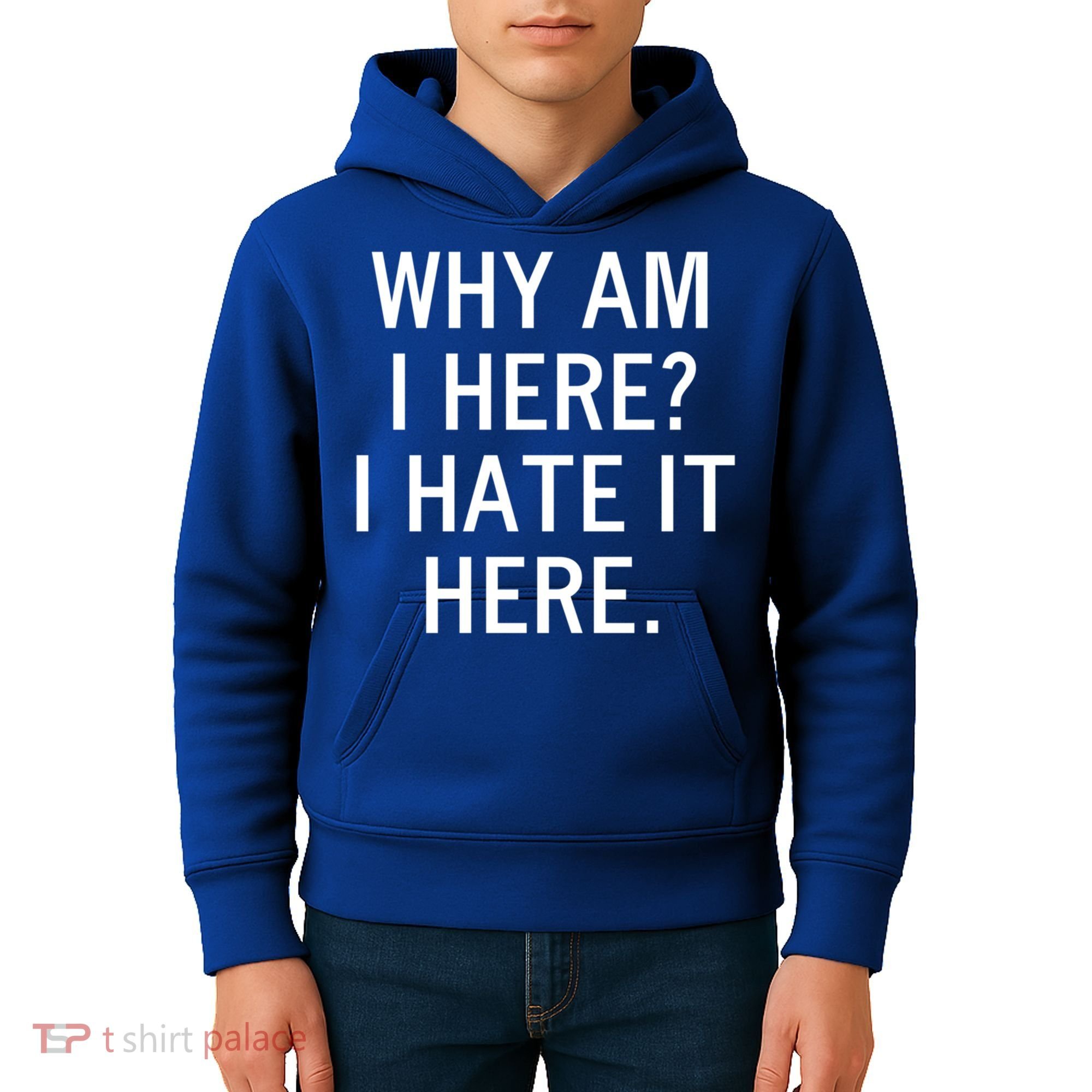 Funny Why Am I Here I Hate It Here Joke Sarcastic Family Gift Kids Hoodie