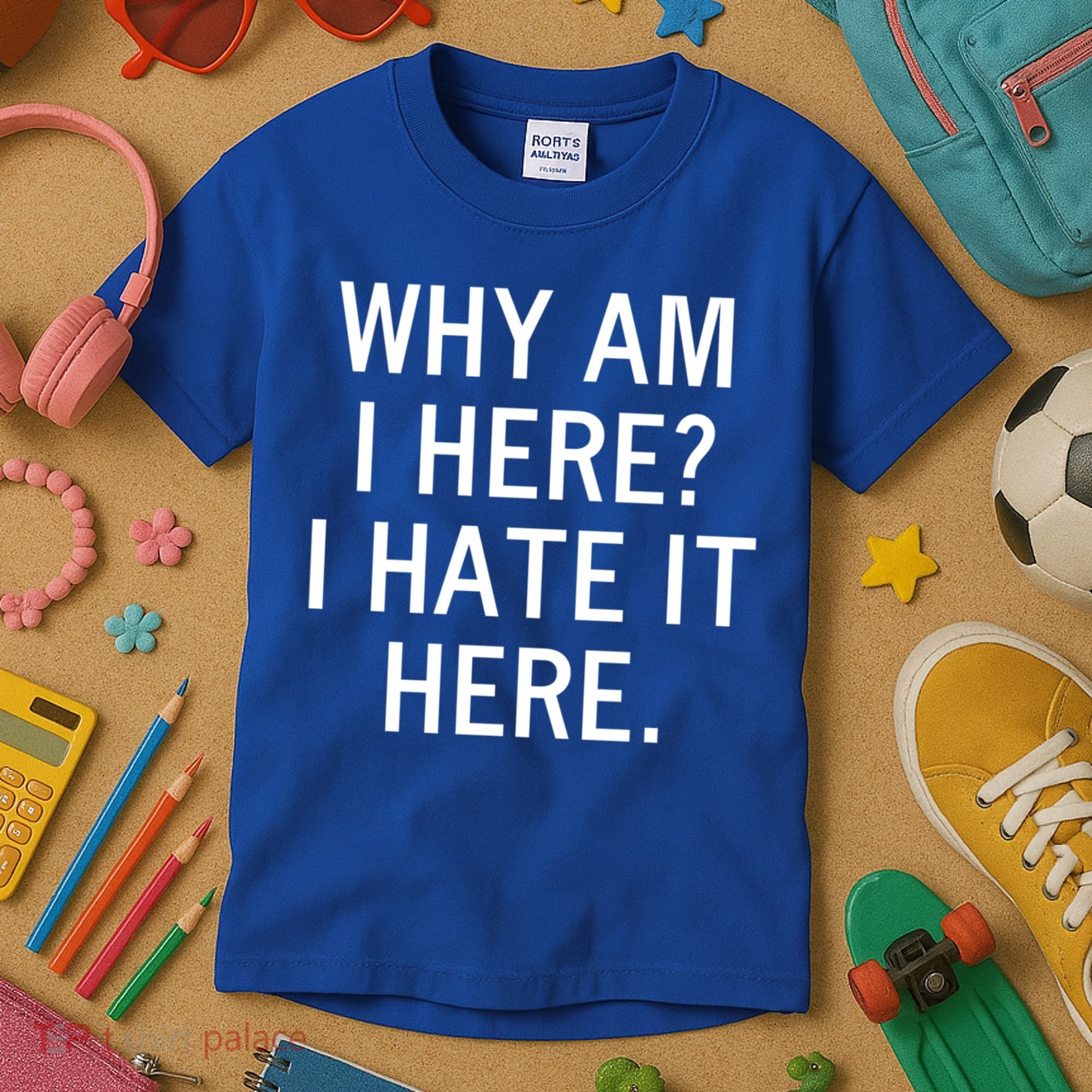 Funny Why Am I Here I Hate It Here Joke Sarcastic Family Gift Kids T-Shirt
